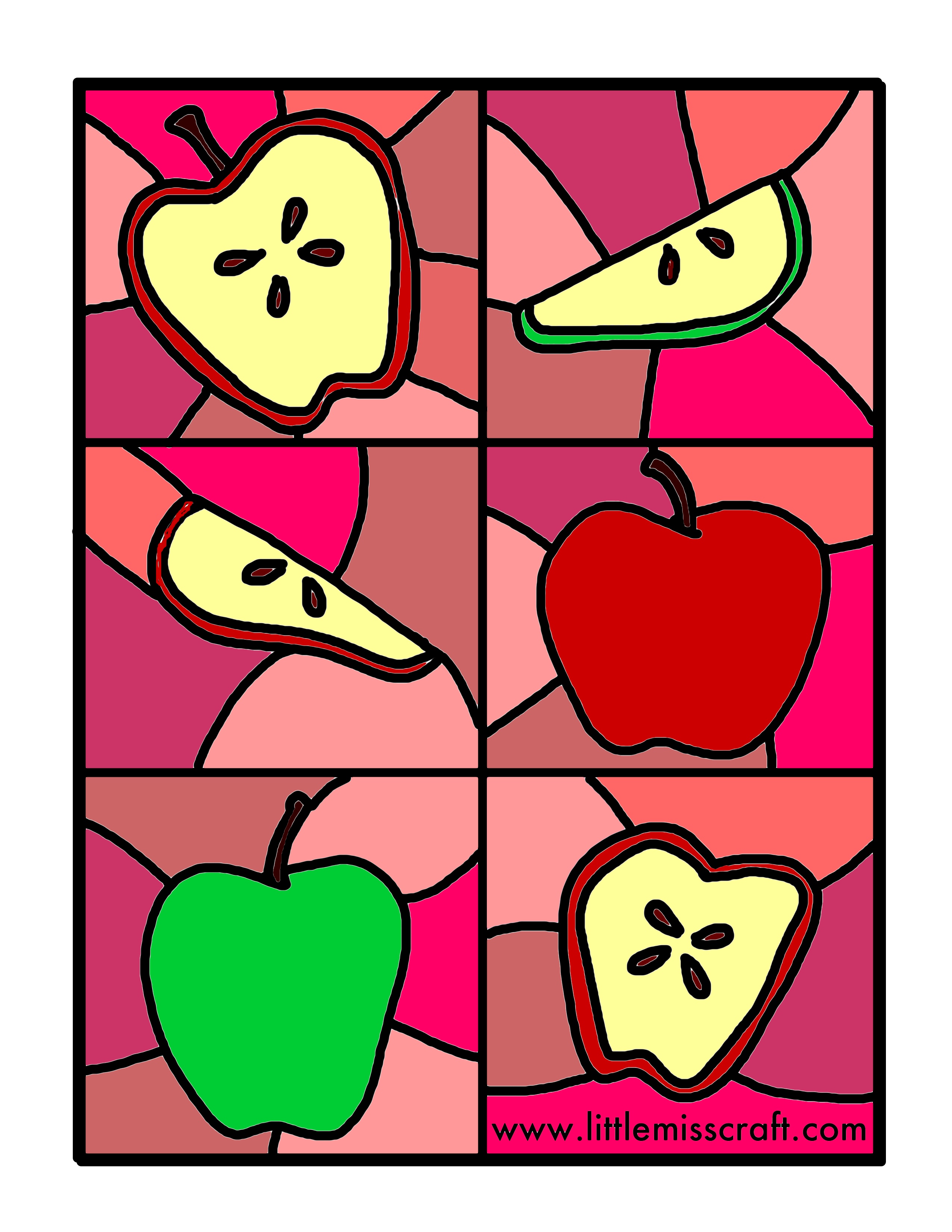 Crafts - Apple Coloring Printable Page